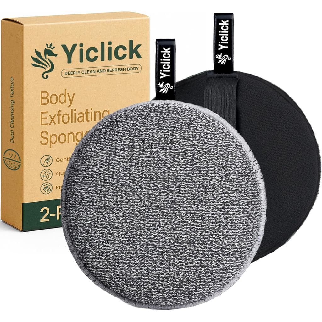 Yiclick Esponja Esfoliante Corporal (2 Peças), Esfoliador Corporal, Esponja Esfoliante para Banho, Bucha de Banho com Ca