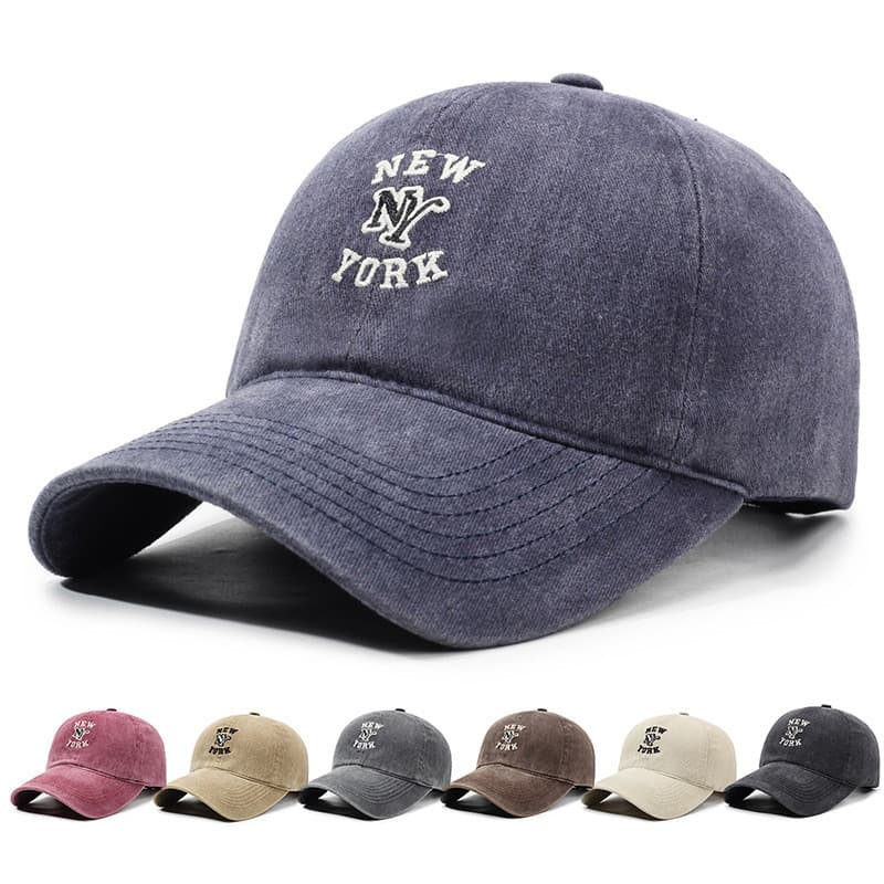 Novo estilo lavado Retro boné de pico masculino rua versão coreana bordado boné de beisebol feminino macio rosto superio