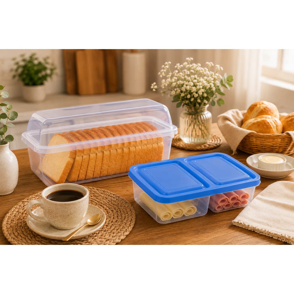 Kit com Porta Pão e Porta Frios Para Armazenar e Conservar