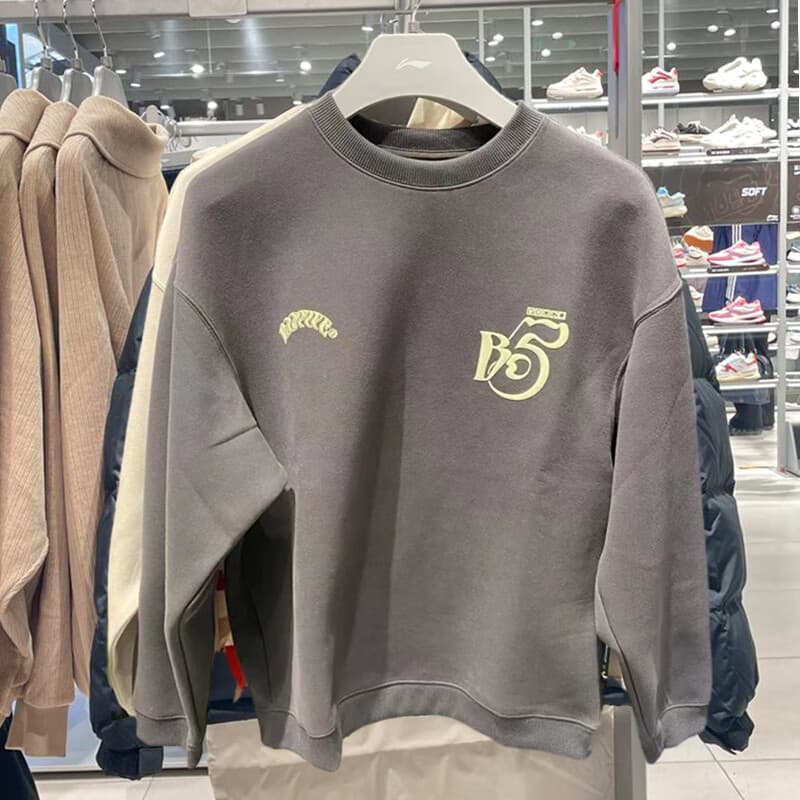 Li Ning Anti-Wu Pulôver Em Torno Do Pescoço Moletom Masculino 2025 Primavera Novo Estilo Solto Esportes Casual Pulôver A