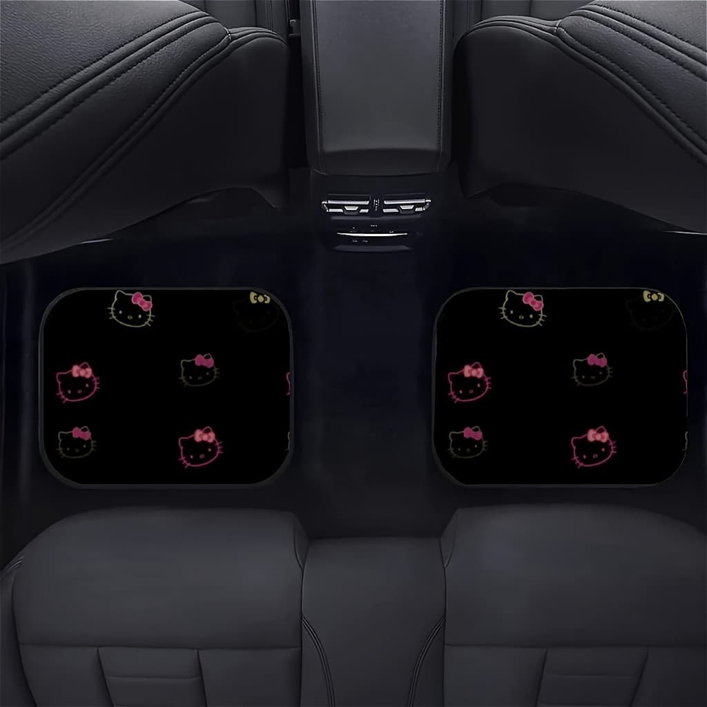 4 peças de tapetes de pés de carro impressos Hello Kitty Sanrio, tapetes de carro de Material durável antiderrapante, ad