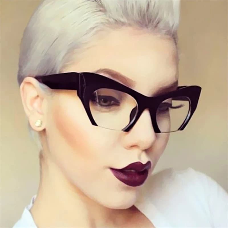 Retro Meia Armação Feminina Óculos Masculino