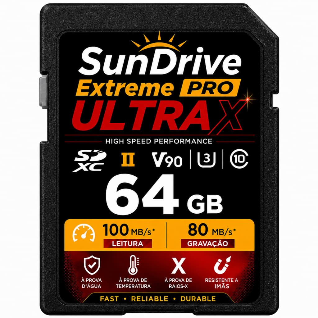 Cartão de Memória 64GB Extreme Pro Classe 10 U1 Alta Performance 100MB/s
