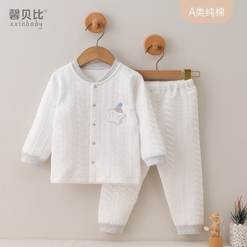 Xin Babe masculino feminino bebê acolchoado conjunto de roupa interior outono inverno bebê puro algodão roupas térmicas