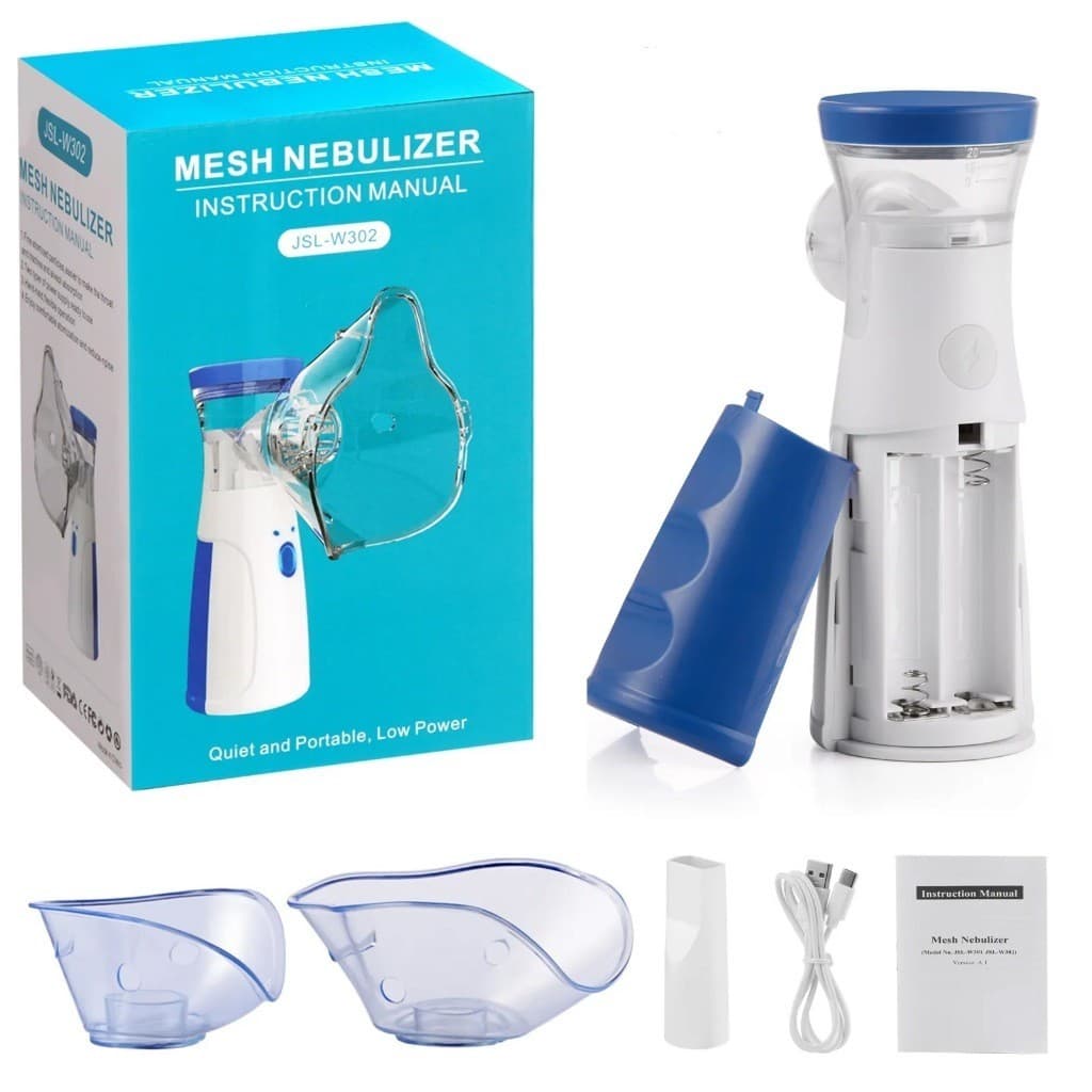 Nebulizador Inalador Portátil Para Adulto e Criança Silencioso e Econômico Pilha e USB-C