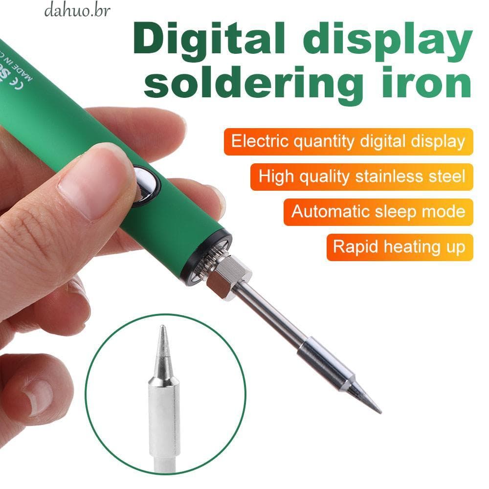 Ferro De Solda Elétrico DAHUO , De Sem Fio Com Display Digital De Tensão Ajustável