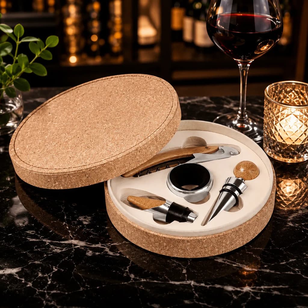 Kit Abridor De Garrafa De Vinho Sommelier 4 Acessórios Com Estojo Premium