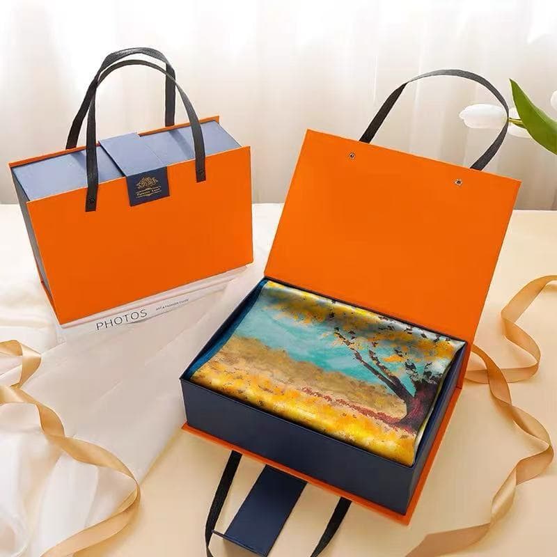Lenço de seda feminino de seda amoreira de alta qualidade e xale decorativo