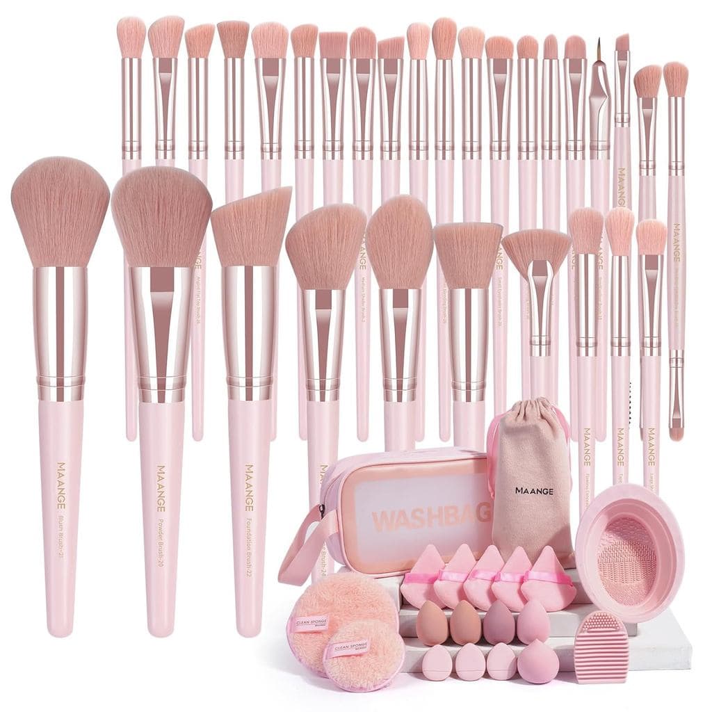 Conjunto de Pincéis de Maquiagem MAANGE 49 Peças, Conjunto de Ferramentas de Maquiagem Premium, Pincéis de Maquiagem Sin