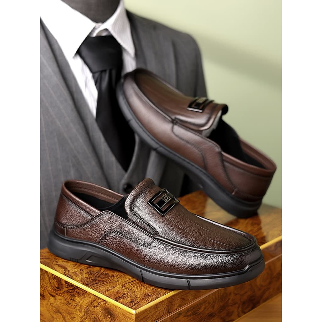 Sapatos masculinos de couro macio com sola macia, sapatos casuais de negócios, roupa Formal britânica, couro genuíno, sa