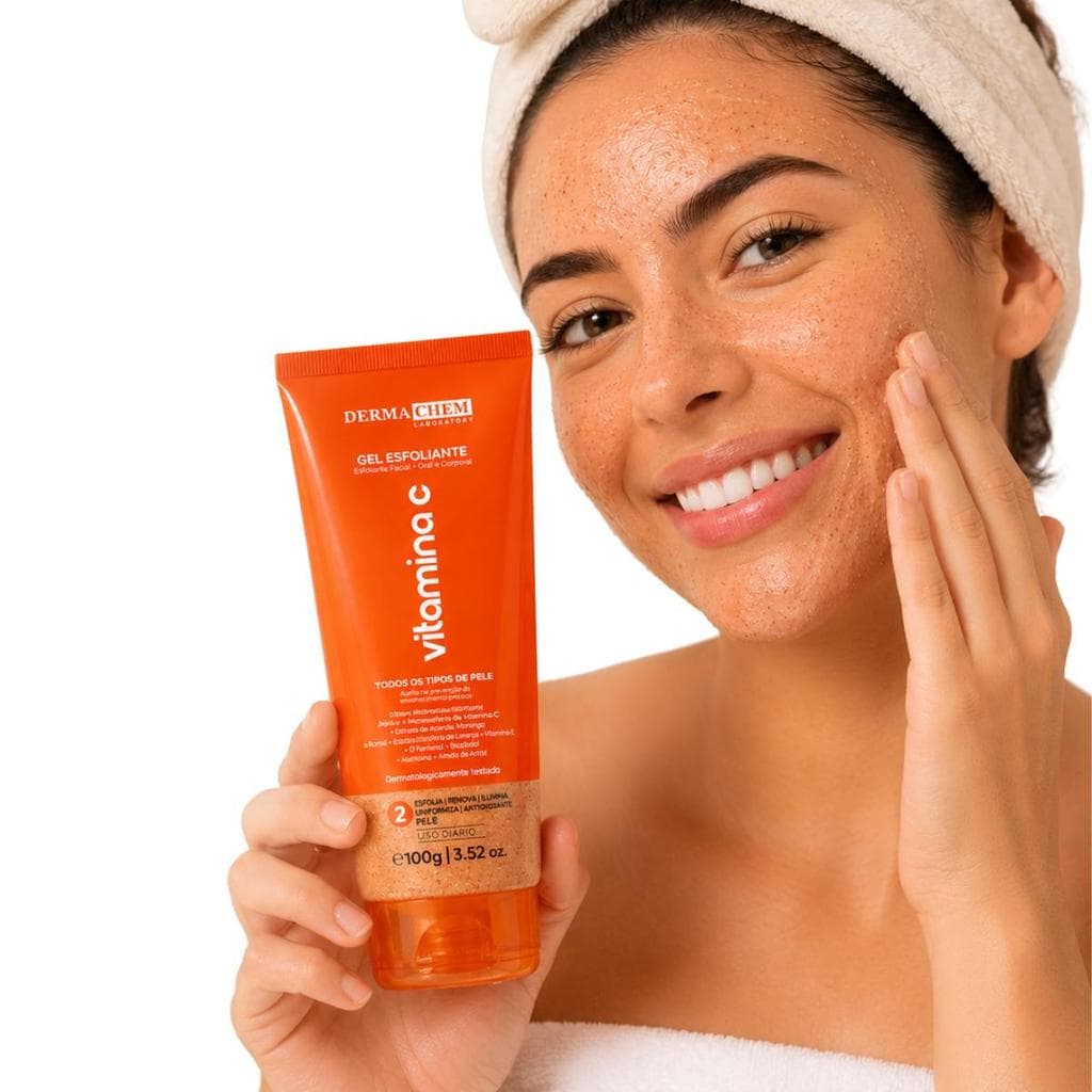 Gel Esfoliante Vitamina C Dermachem 100g Limpeza Renovação E Uniformidade Da Pele