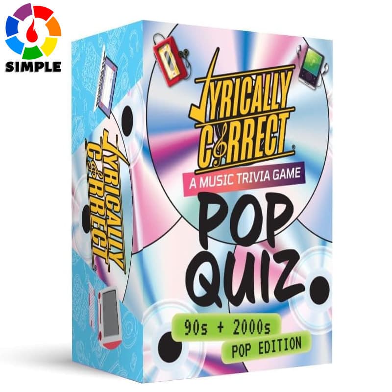 Lyrically Correct '90s & 2000s Music Trivia Card Game - Pop Edition - Finish The Lyrics Challenge, Fun for Adults, Party