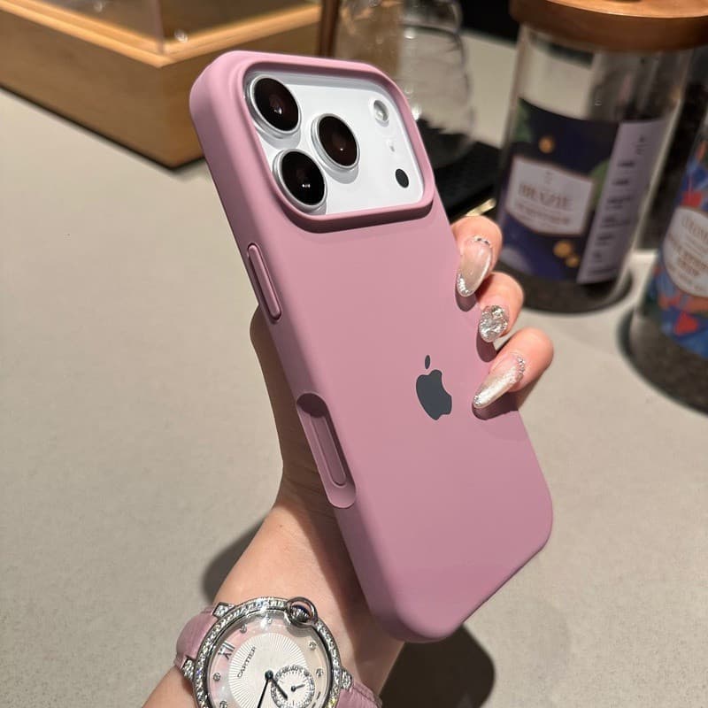 Capa De Silicone Líquido De Veludo Embutido De Alta Qualidade Para iPhone 17 Pro Max 16 15 14 Com Botão Habilitado AI