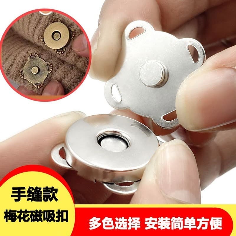 Ímã alemão criança-mãe fivela mão-costurado saco fivela magnética flor de ameixa artesanal DIY acessórios de tricô em