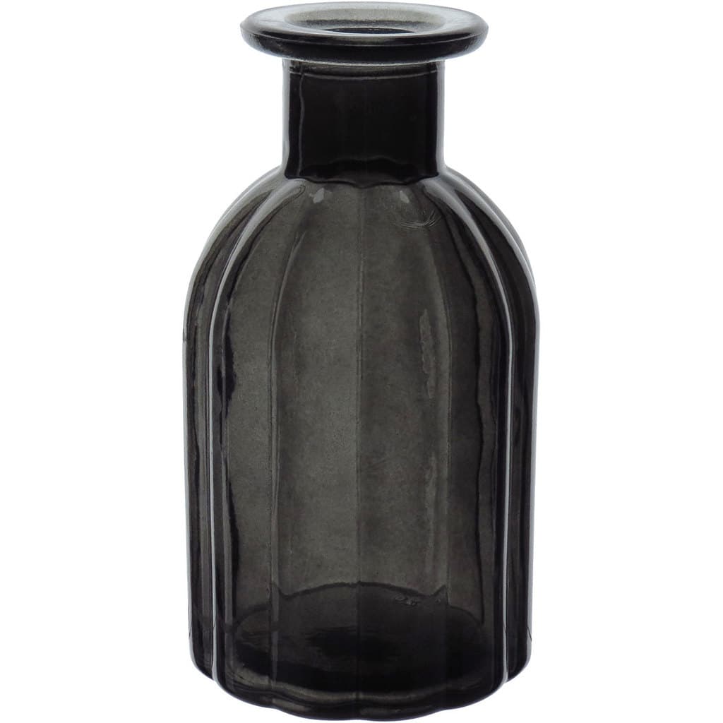 Vaso Decorativo Enfeite Planta Garrafa Vidro 10x5x5cm Fume Flores Suculenta Sala Jardim Casa
