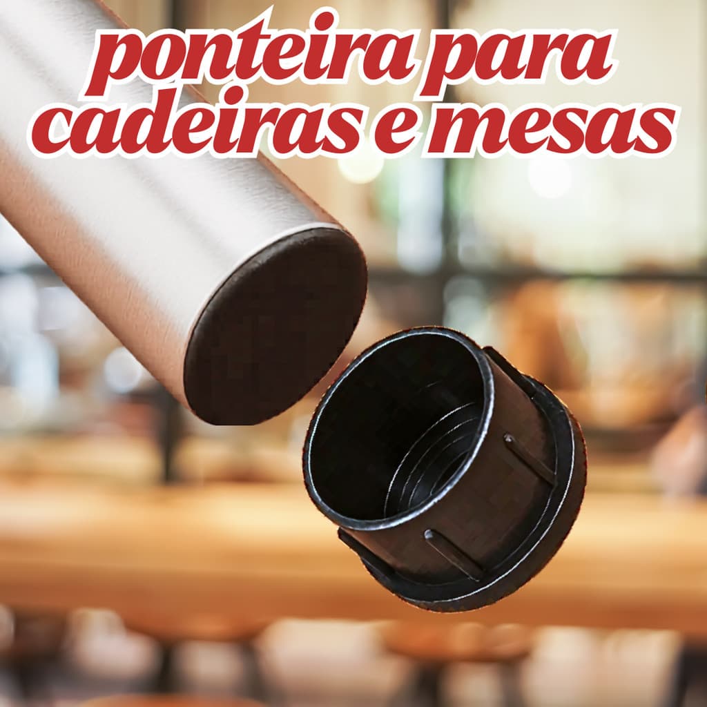 8 peças Ponteira Pés interna plastico De Cadeira Tubolar pezinho resistente preto mesa