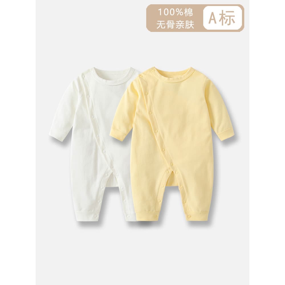 Roupas de bebê recém-nascido primavera outono bebê dupla camada proteção da barriga roupas de fundo macacão interno deso