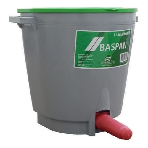 Mamadeira Balde Alimentador P/bezerros E Ovelhas C/tampa 5l Cinza