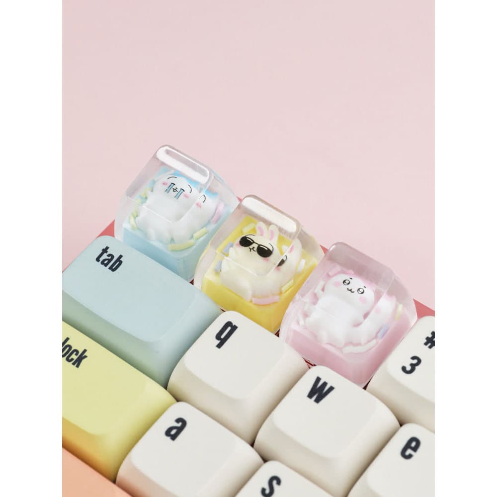 Knock Berry Jii Kawa Exclusivo Keycap Cristal Epóxi Mecânico Teclado Cap Personalizado Único ESC Luz Translúcido Present