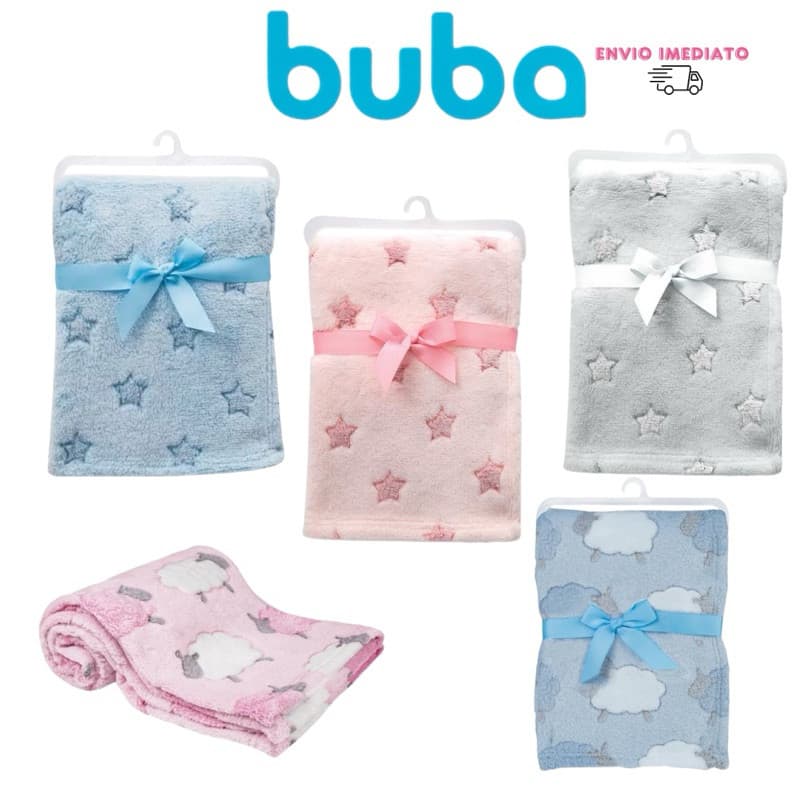 MANTINHA PARA BEBÊ ESTRELINHAS OVELHINHAS BUBA MANTA SOFT ANTIALÉRGICA
