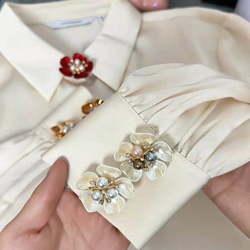 Moda camisa botão capa 2026 novo estilo criativo flor abotoaduras capa botão clipe botão jóias acessórios de alta fixaçã