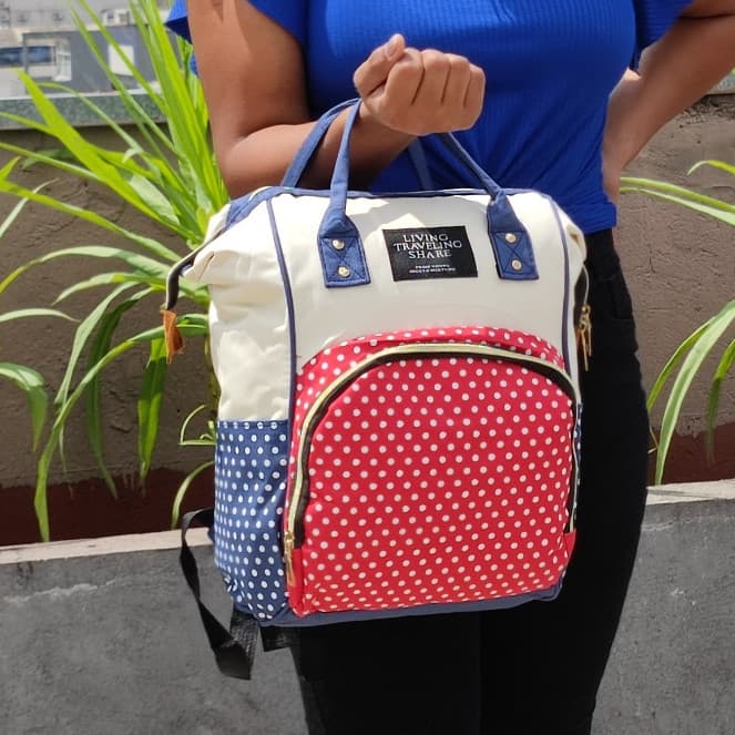 Mochila Maternidade Bolsa Mamãe Bebê Multifunção Prova D'água Ponto de onda