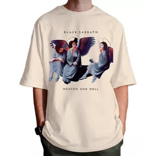 Camiseta Basica Rock Black Sebbath Album Heaven And Hell 100% algodão