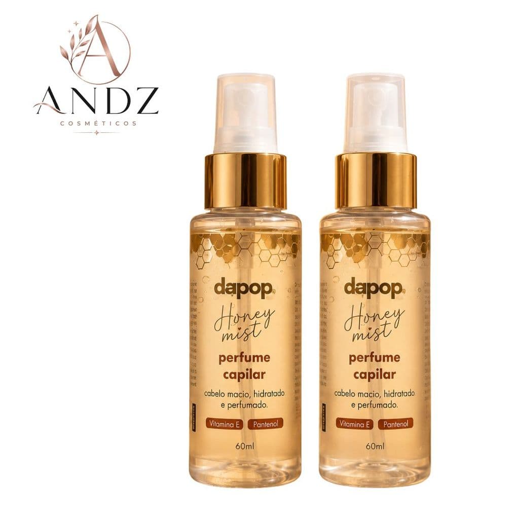Kit 2 Perfume Capilar Honey Mist Dapop Brilho Perfume Proteção Hidratante Cabelos