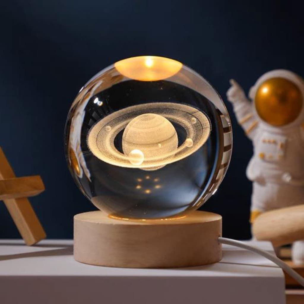 Luminária Para Quarto 3d Bola De Cristal GALAXIA /SISTEMA SOLAR  Brilhantes USB luminarias