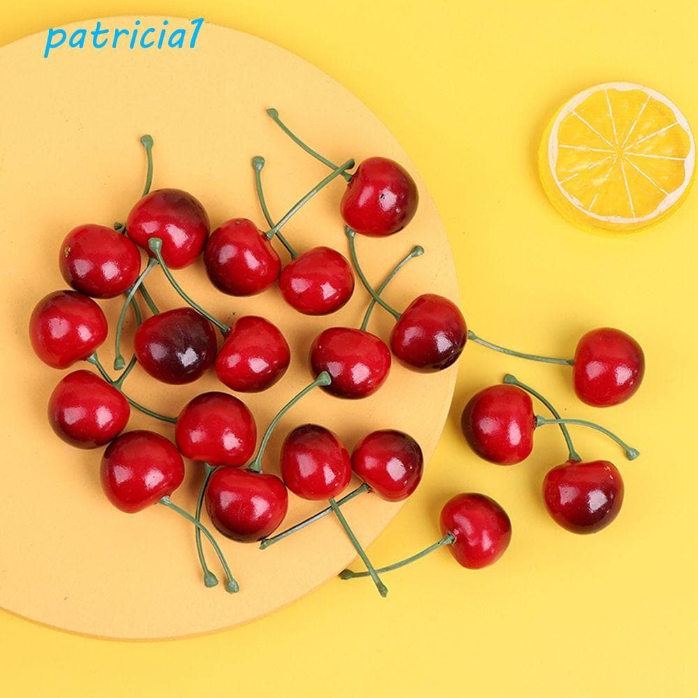 PATRICIA1 Cerejas Artificiais Cozinha Festa Decoração Comida Artesanato Mini Modelo De Frutas Realista