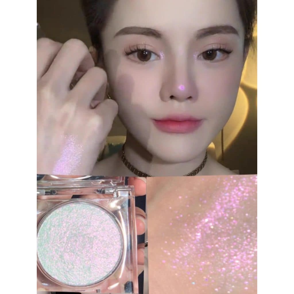 Alto brilho monocromático diamante Glitter pó iluminando sombra tudo-em-um paleta tom de pele fada tridimensional rosto
