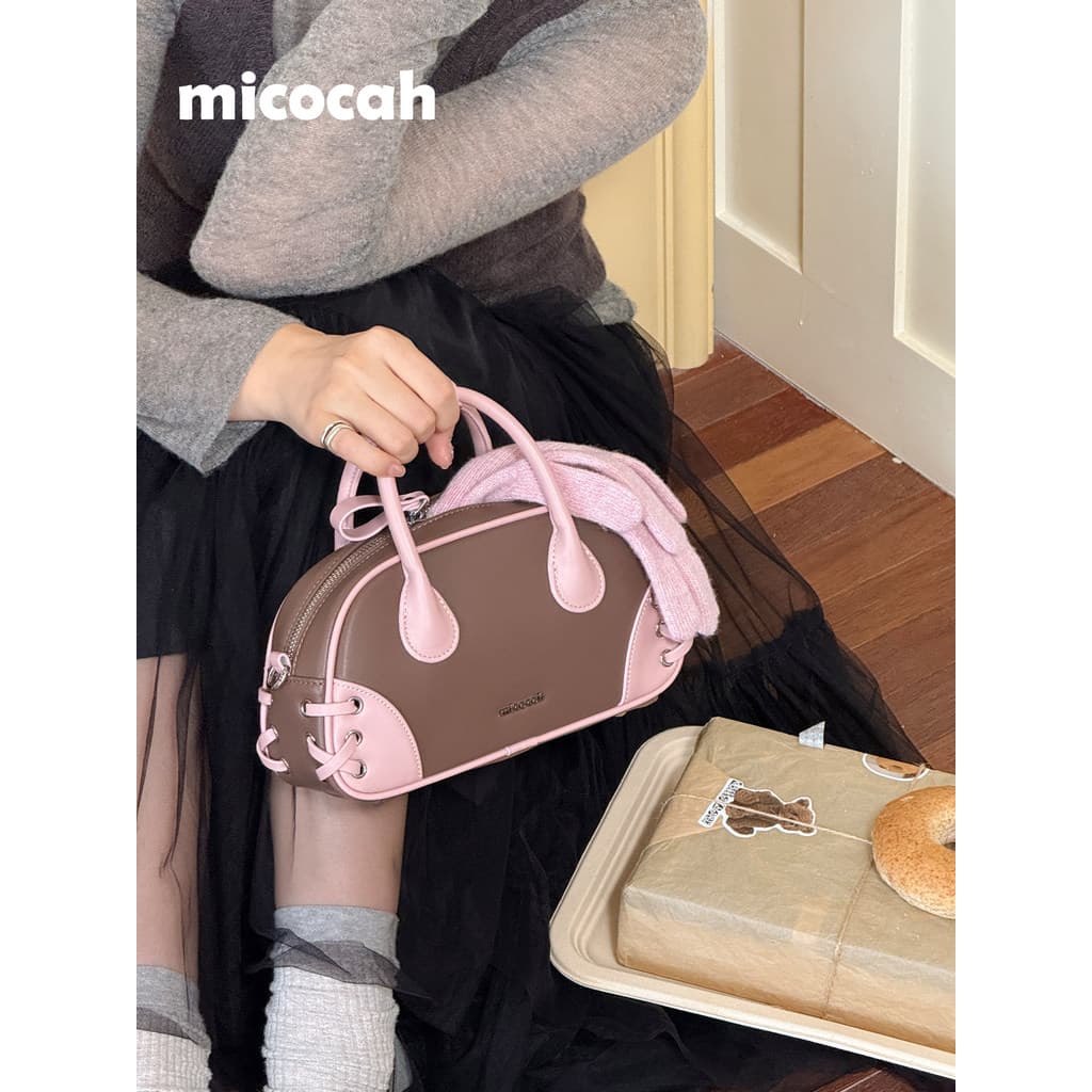 Micocah {Pêssego Latte} Nicho Bolsa de Boliche Bolsa Feminina Bolsa Mensageiro Portátil All-Match Commuter Original