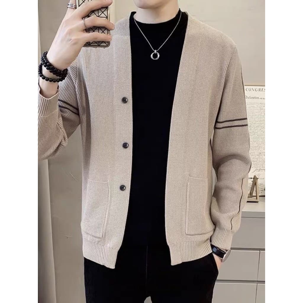 K Cardigan de malha estilo fino 2024 primavera outono novo estilo Casual meia-idade juventude xale moletom exterior Wear