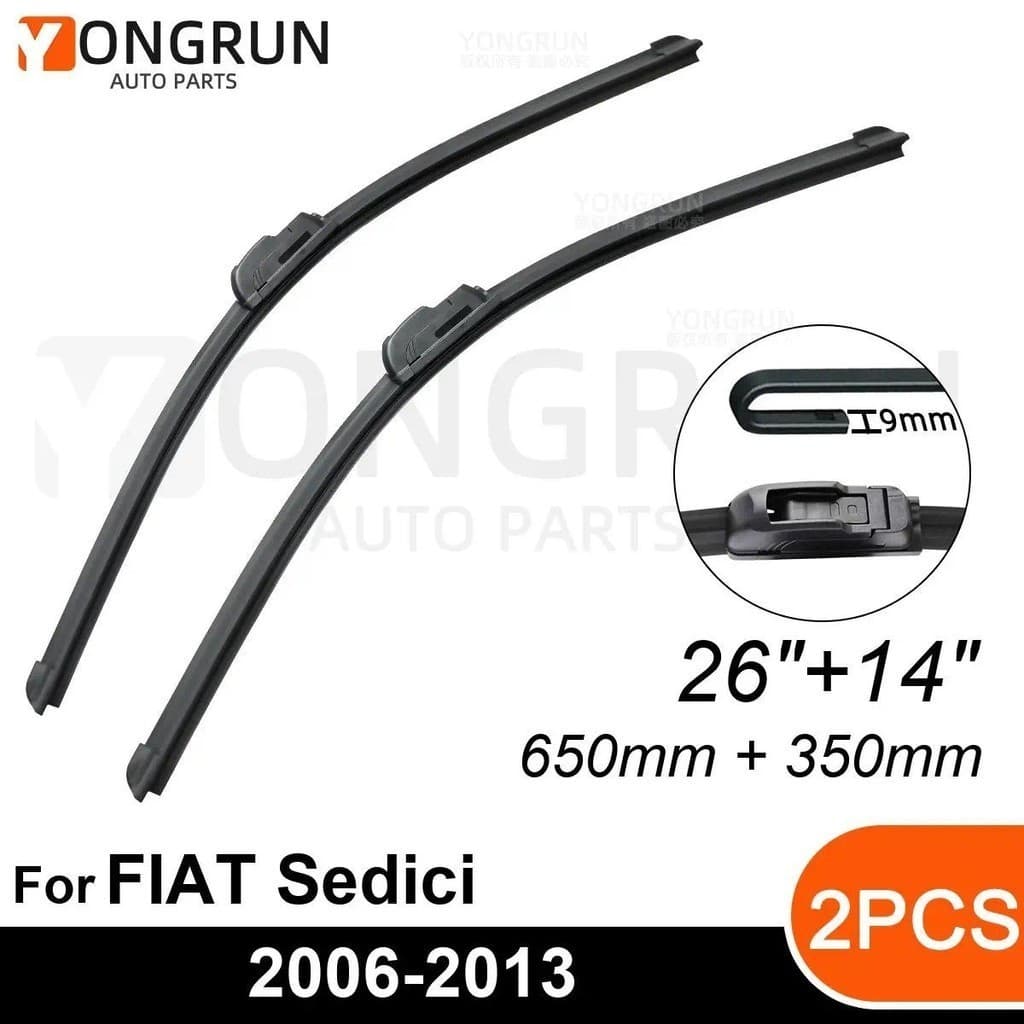 Limpadores Dianteiros Para FIAT Sedici 2006-2013 Lâmina De Limpador De Borracha 26 " + 14 " Acessórios Pára-Brisa De Car