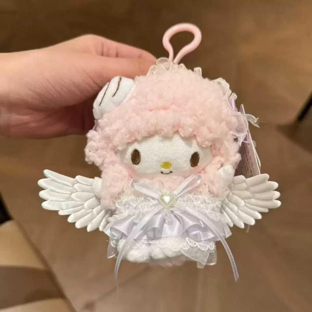 Sanrio piano piano pequena lã boneca de pelúcia saco macio pingente doce menina coração Super bonito acessórios bonitos
