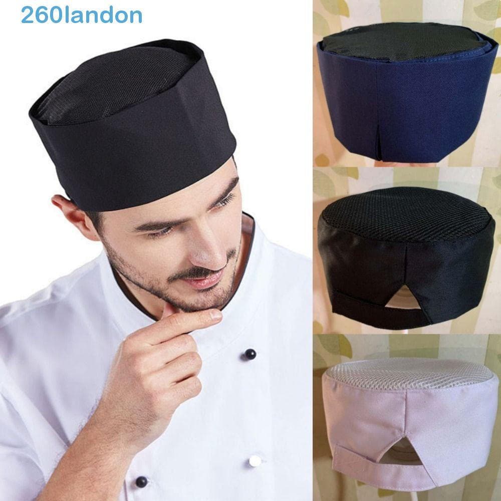 Boné De Sushi Respirável LANDON , Tampas Planas De Chef De Cor Sólida Estilo Japonês , Sem Beirais , Circunferência Da C