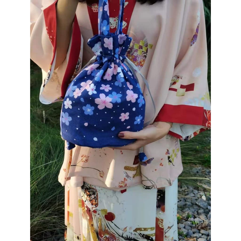 Estilo japonês bolsa com alça de ombro tecido bolsa Retro pequeno saco de pano saco de armazenamento do telefone móvel H
