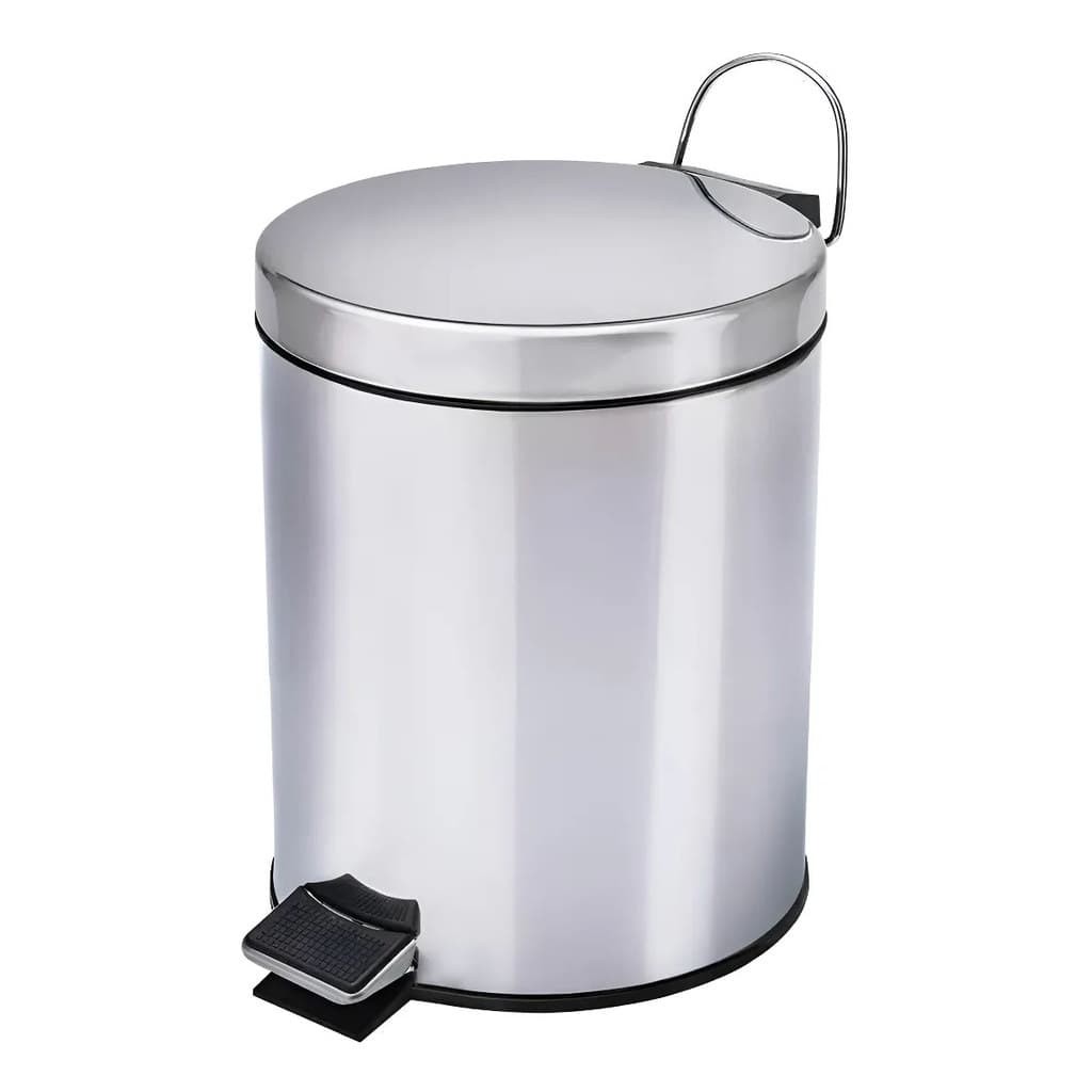 Cesto De Lixo 3l Inox C/ Pedal Abre Tampa Banheiro E Cozinha