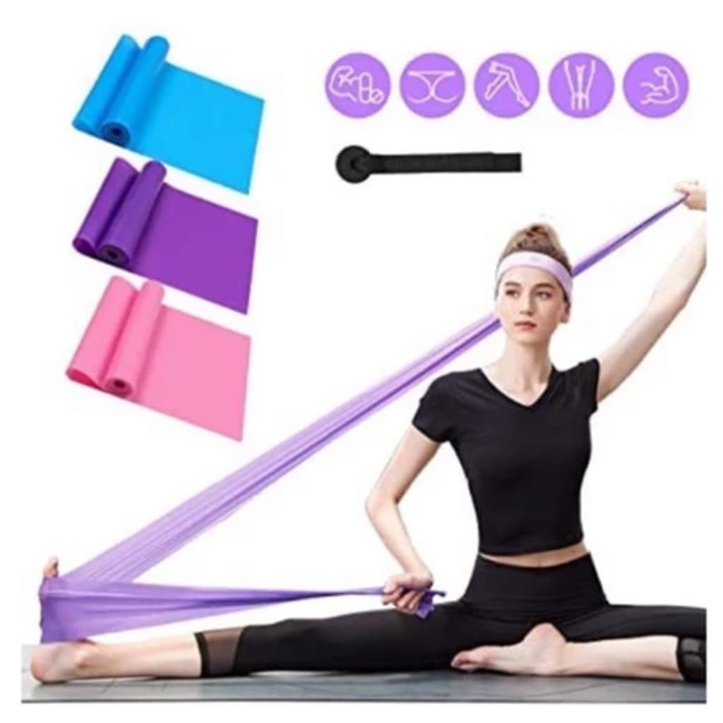 Kit 4 Faixas Elásticas Thera Band 1,5m–Resistência Progressiva para Pilates,Fisioterapia, Alongamento e Treino Funcional