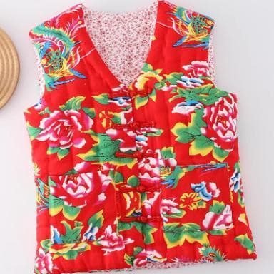 Nordeste grande flor pano adulto feminino algodão puro artesanal colete outono inverno colete fino-ajuste engrossado mãe