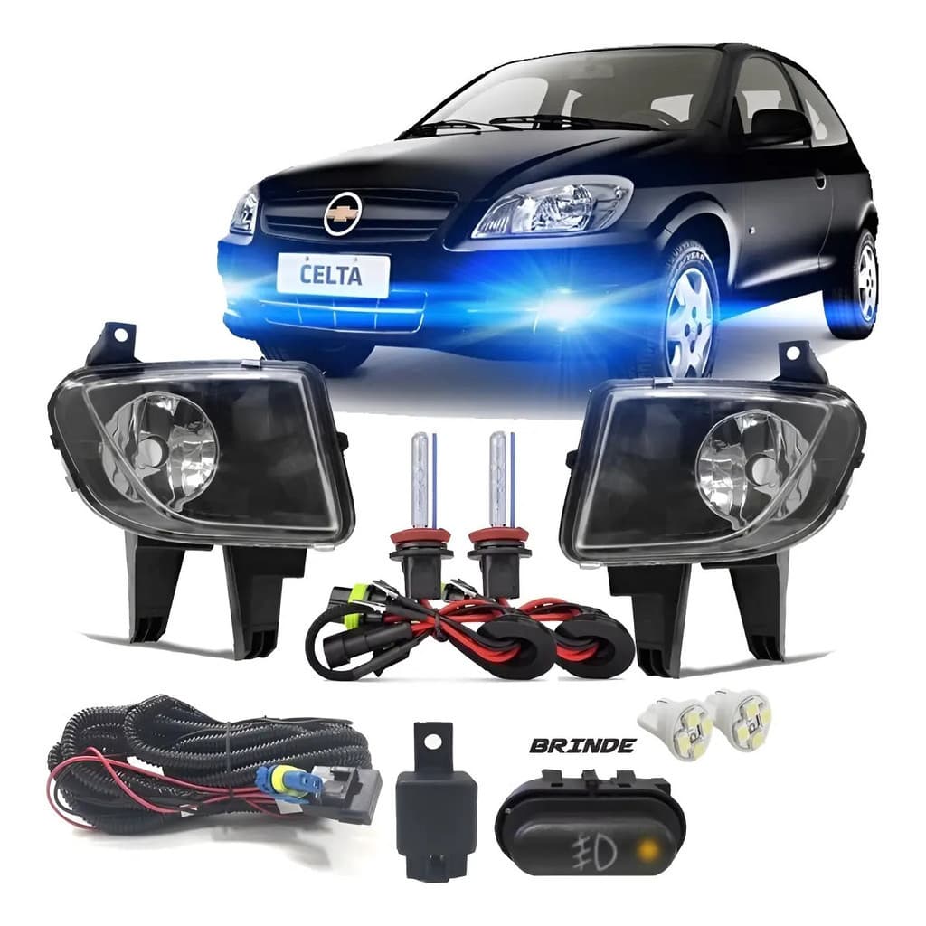 Kit Farol De Milha Celta 2007 2008 2009 2010 2011 + Xenon 8k
