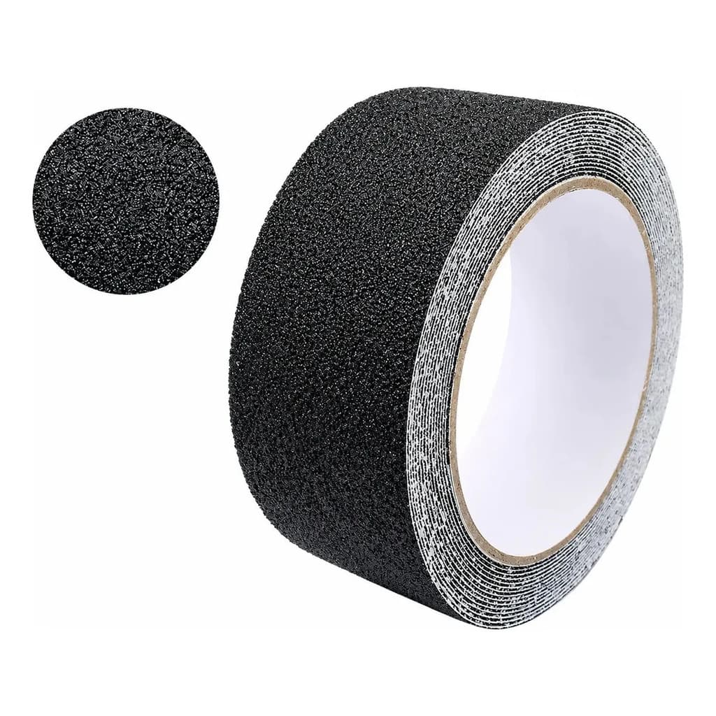 Fita Adesiva Antiderrapante Preta e Zebrada 50mm X 5m