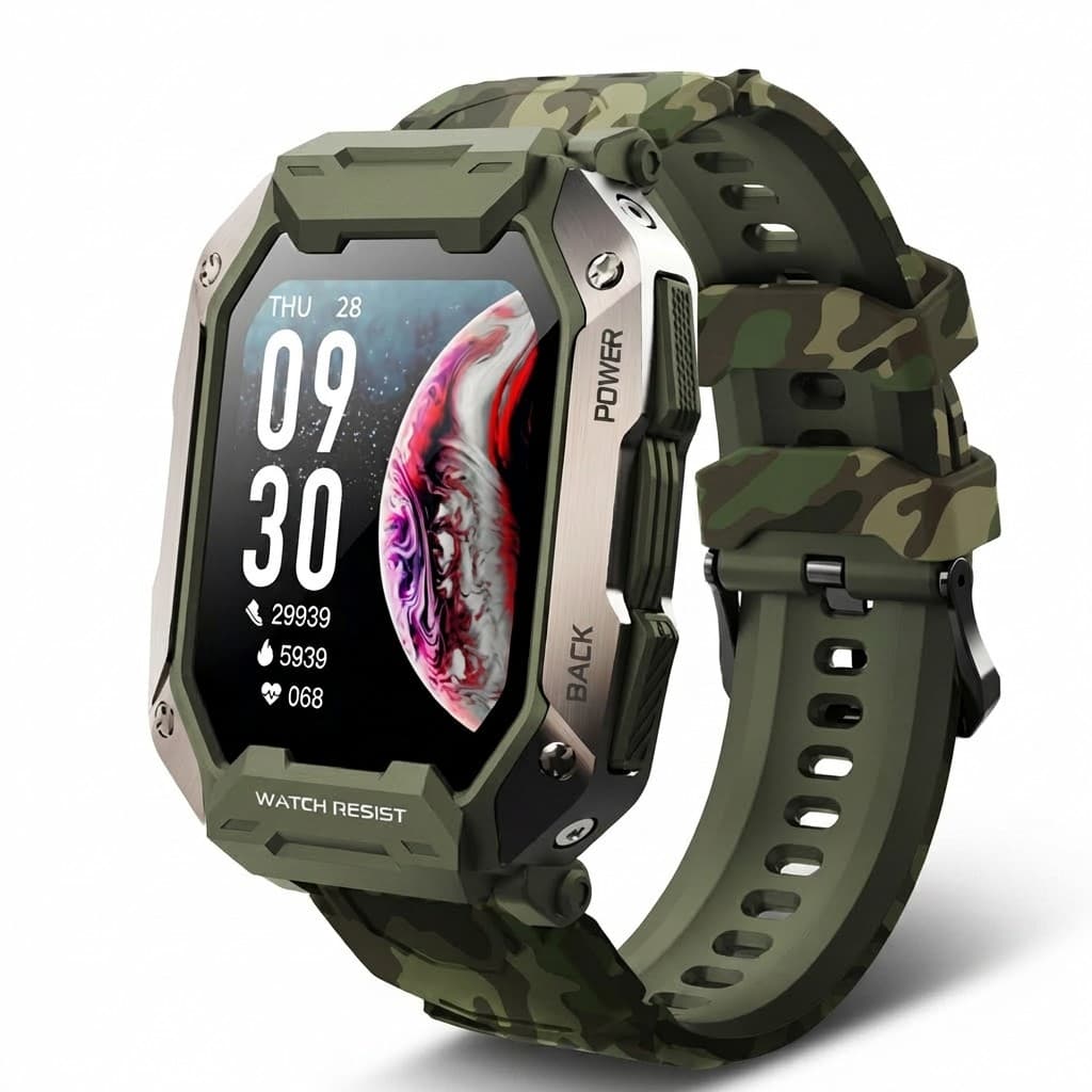 Smartwatch Militar Tatico Zwear ZW05 Relogio Prova Dagua 25m Bateria 15 Dias Bluetooth Esporte DaFit