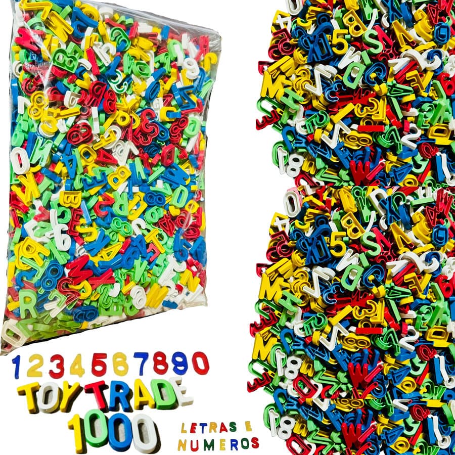 Sacola Alfanumérica Toy Trade Letras e Números Coloridos Alfabeto Móvel Brinquedo Educativo Infantil