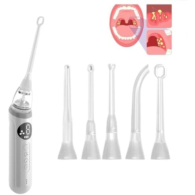 Kit De Remoção De Pedra De Amígdala Fácil E Instantâneo 3 Modos De Sucção Lupa 5X Para Combater O Mau Hálito Irrigador O