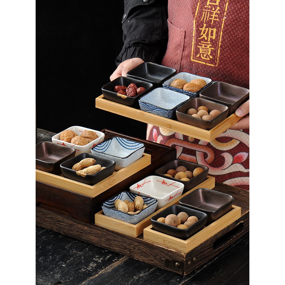 Prato japonês criativo de frutas secas, lanche, restaurante comercial, criativo, cerâmica, lanche, compartimento, lanche