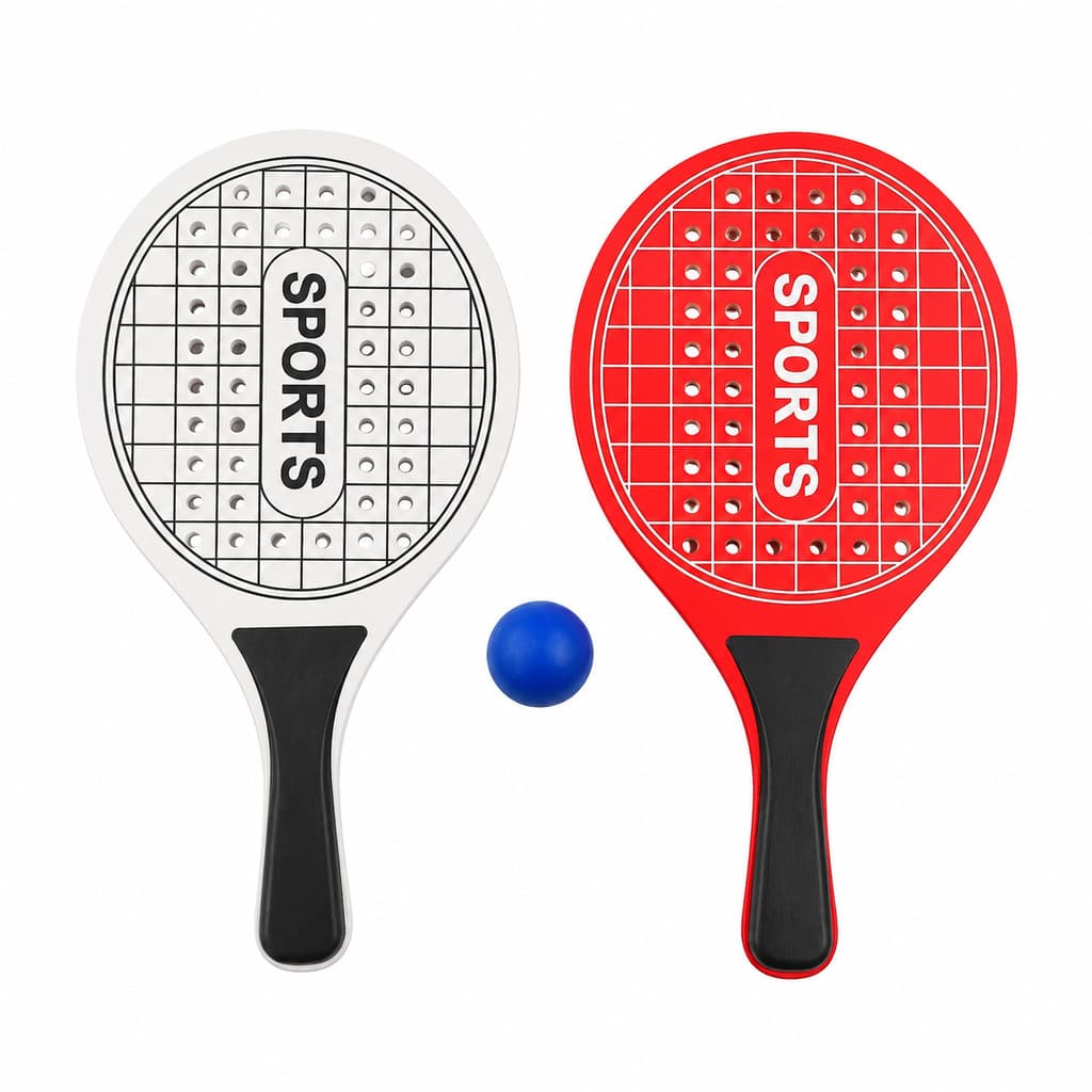 2 Raquetes Beach Tennis Frescobol Praia Com Bola Kit Jogo Praia Lazer Outdoor