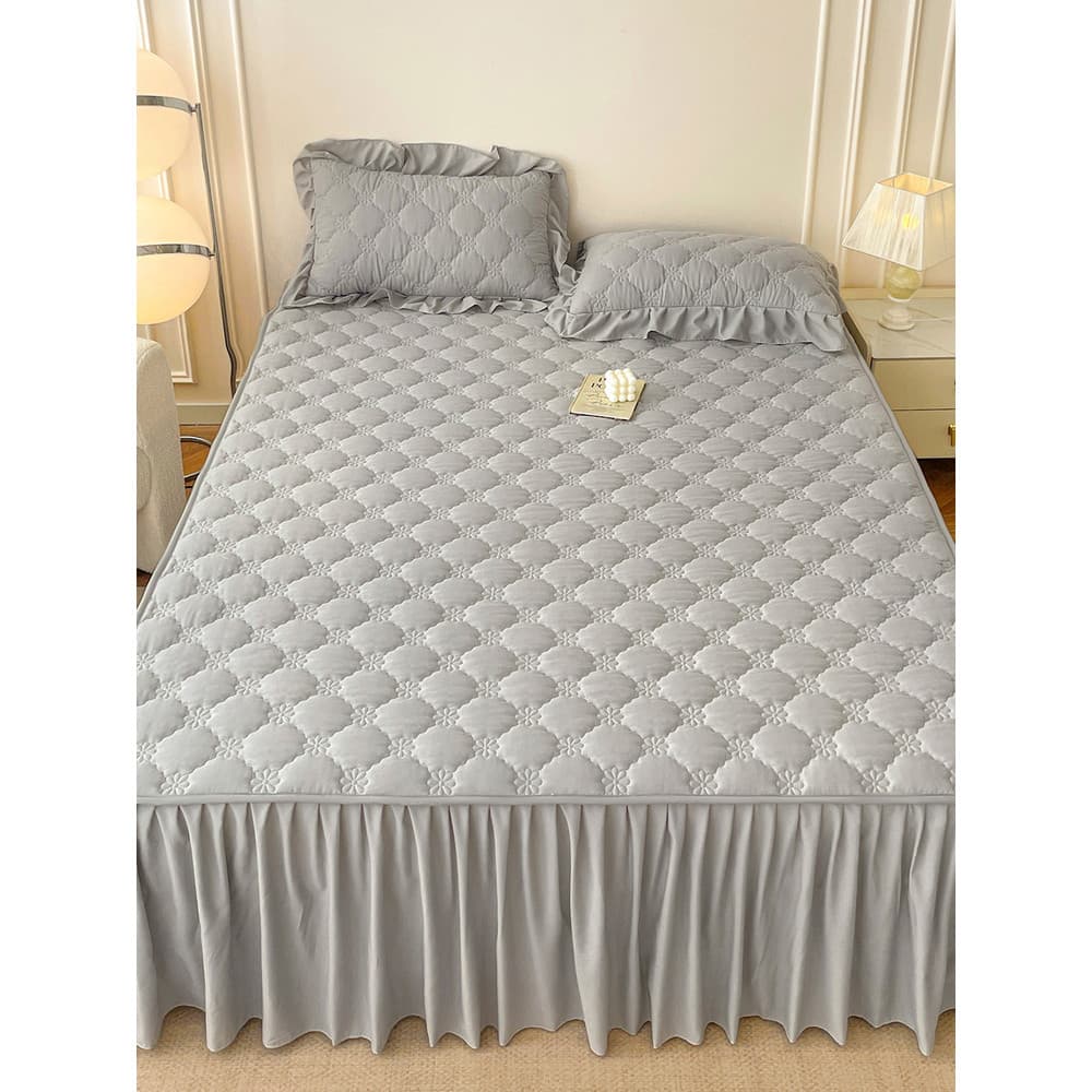 MUJI saia de cama colcha de peça única lençol com saia quatro estações Universal acolchoado lençol capa de cama engrossa