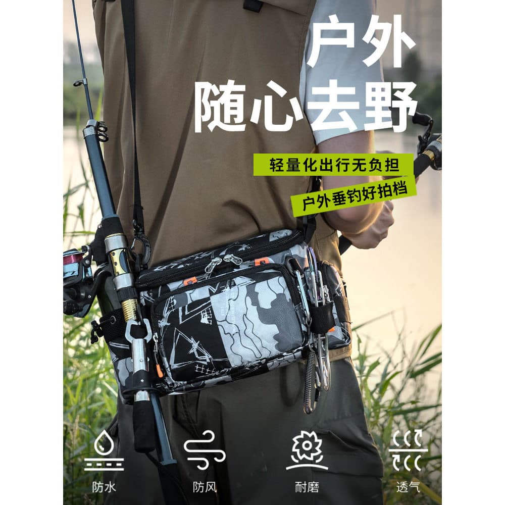 2024 novo estilo isca multifuncional saco de cintura à prova dwaterproof água saco do mensageiro pesca Micro-objeto saco