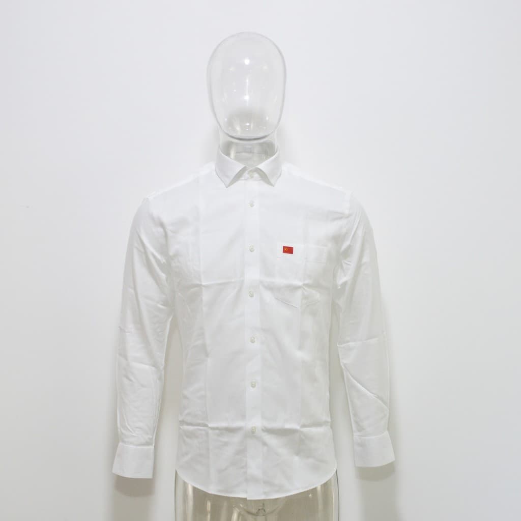 Anta Patrocínio China Delegation Seleção Nacional Oficial Branco Puro Algodão Camisa de Manga Comprida Sem Ferro Uniform